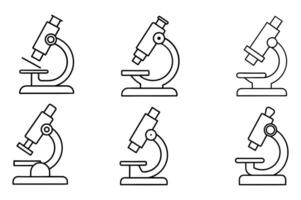 Simple Line Art Illustrations of Microscopes vector