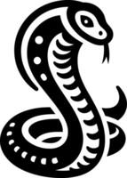Cobra Snake Silhouette with Hood and Fangs vector