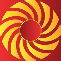 Red Blank empty circle in center yellow shpare horizontal backgrounds of a creative bright vibrant red color vector
