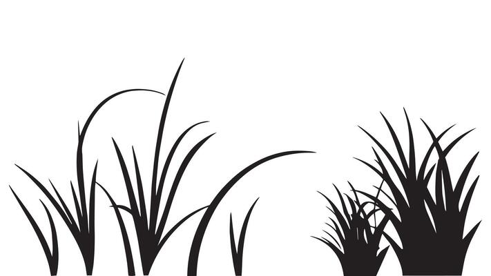 Grass border silhouette collection isolated.