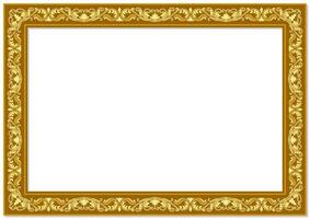 Vintage horizontal frame, golden yellow color, for photo frame, work sheet, layered shadow vector