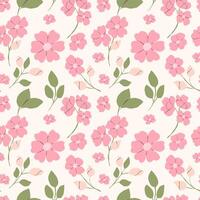 Seamless pattern with cherry blossoms on a light background vector