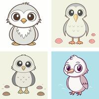Cartoon Owl with Seashells, Whimsical Owl with Seashells Illustration vector