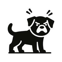 Angry Pug Silhouette Icon vector