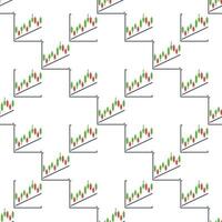 Trend and Candlestick Chart Crypto Investment seamless pattern vector
