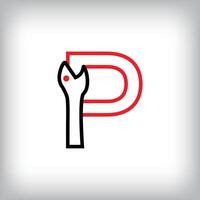 Ouroboros infinity letter P logo design. Self-eating snake linear design for companies. Traditional reptile template vector