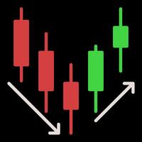 Trend Reversal Candlestick Chart colored icon or symbol vector