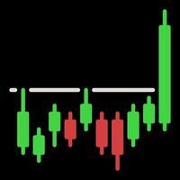 Level Breakout Candlestick Chart colored icon or sign vector
