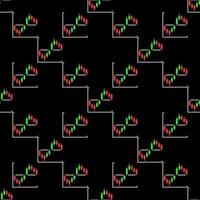 Level and Candlestick Chart Analytics colored seamless pattern vector