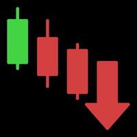 Downtrend Candlestick Pattern Cryptocurrency Analytics colored icon or design element vector