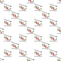Real-Time Market Data Analysis with Candlestick Chart seamless pattern vector
