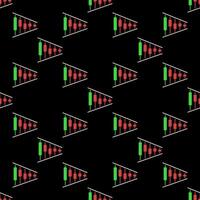 Candlestick Chart in Triangle Margin Trading colored seamless pattern vector