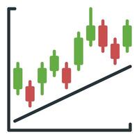 Trend and Candlestick Chart Crypto Investment icon or symbol vector