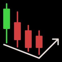 Candlestick Chart Element with Arrow Margin Trading colored icon or symbol vector