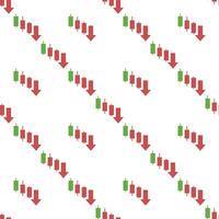 Downtrend Candlestick Pattern Trading seamless pattern vector