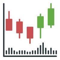 Candlestick Chart Professional Financial Trading icon or symbol vector