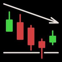 Market Data Analysis with Candlestick Chart colored icon or design element vector