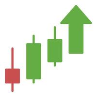 Uptrend Candlestick Chart Stock Advanced Investment Strategies icon or symbol vector