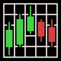 Crypto Trading Data Visualization Candlestick Chart colored icon or symbol vector