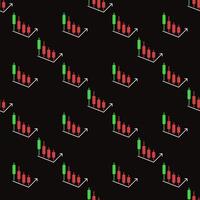 Candlestick Chart Element with Arrow Margin Trading colored seamless pattern vector