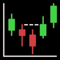 Candlestick Chart Crypto Trading colored icon or symbol vector