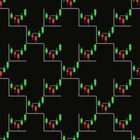 Candlestick Chart Crypto Trading colored modern seamless pattern vector