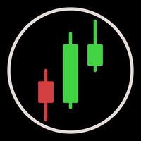 Circle with Candlestick Chart inside Analytics colored icon or symbol vector