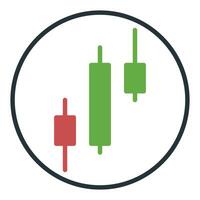 Financial Graph in Circle Crypto-currency Analytics icon or design element vector