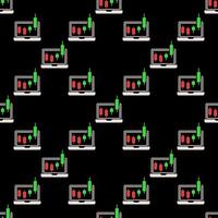 Candlestick Pattern on Laptop Screen Margin Trading colored seamless pattern vector