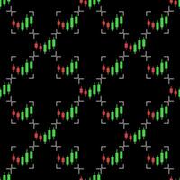 Candlestick Chart Analysis Crypto Trading colored seamless pattern vector