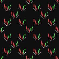 Trend Reversal Candlestick Chart colored seamless pattern vector