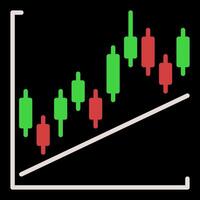 Trend Line and Candlestick Chart Crypto Trading colored icon or design element vector