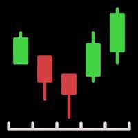 Red and Green Candlestick Chart Crypto Trading and Price Action colored icon or logo element vector