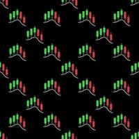 Candlestick Chart and Technical Analysis Trading colored seamless pattern vector