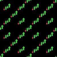 Uptrend Candlestick Chart Trading colored seamless pattern vector