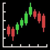 Crypto Technical Analysis with Candlestick Patterns Margin Trading colored icon or symbol vector