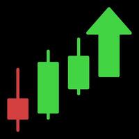 Uptrend Candlestick Chart Trading colored icon or sign vector
