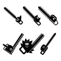 various types of saws and tools on a white background vector