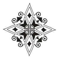 a black and white design of a star with a pattern vector