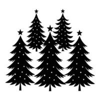 Christmas trees silhouette on white background. vector