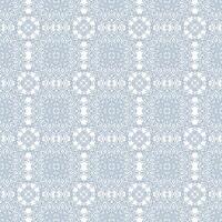 seamless pattern with delicate floral-like motifs. Endless background with intricate elements in soft, light blue hue on white background. Elegant lace-like backdrop for textile, wallpaper, wrapping vector