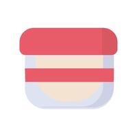 Cream in a jar with a red lid vector