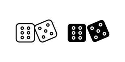 Dice icon set. Casino Symbol. Game dice sign. for mobile concept and web design. illustration on white background vector