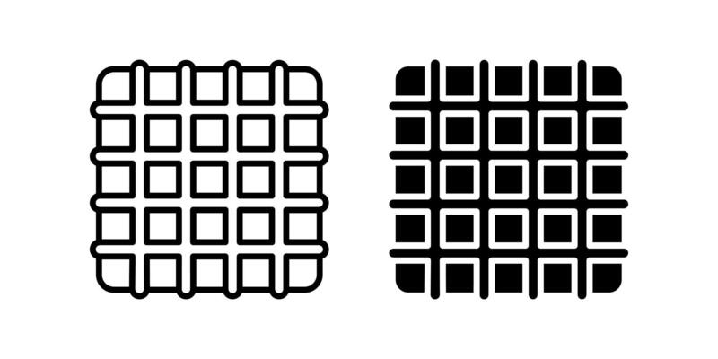 Waffle icons set. Croffle Symbol. Sweet dessert sign. for mobile concept and web design. illustration on white background