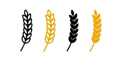 Wheat icons set. for mobile concept and web design. illustration vector