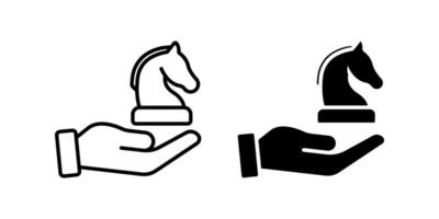 Horse icon set. Chess piece sign. for mobile concept and web design. illustration on white background vector