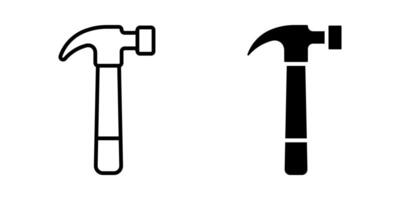 Hammer icon set. Tools Symbol. repair sign. for mobile concept and web design. illustration on white background vector