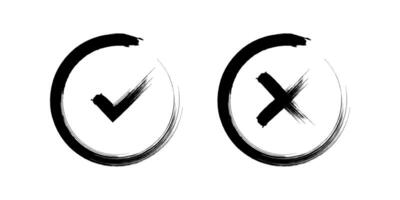 Set of Check Mark icons. Tick and X mark sign. and web design. illustration on white background vector