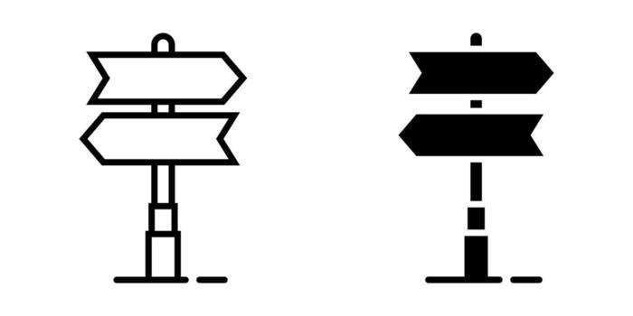 Set of Direction sign icons. signpost symbol. for mobile concept and web design. illustration on white background vector