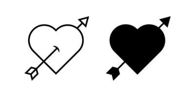 Set of Heart with arrow icons. for mobile concept and web design. illustration on white background vector